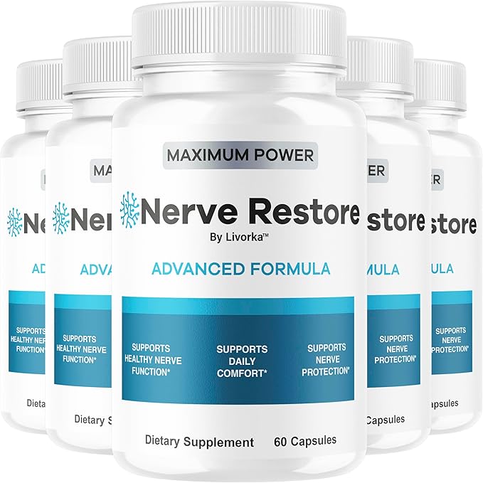 (5 Pack) Nerve Restore - Advanced Formula Capsules Natural Premium Formula Daily NerveRestore Pills Support Comfort Nerve Restored Vitamins Health Wellness 300 Capsules for 5 Months