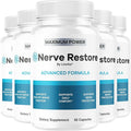 (5 Pack) Nerve Restore - Advanced Formula Capsules Natural Premium Formula Daily NerveRestore Pills Support Comfort Nerve Restored Vitamins Health Wellness 300 Capsules for 5 Months
