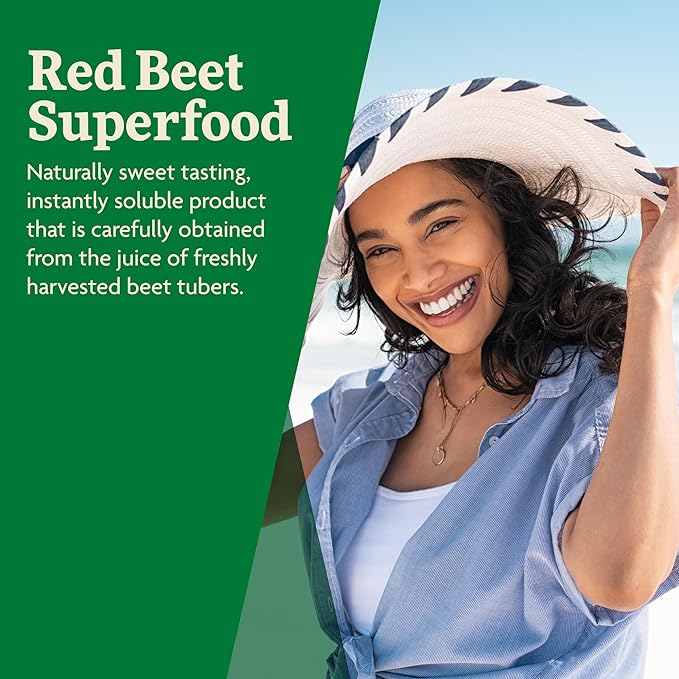 Salus Red Beet Crystals - Organic Nutritional Beet Root Powder Mix - Superfood Powder Supplement with Vitamin C Folate Magnesium &amp Potassium - 7 oz