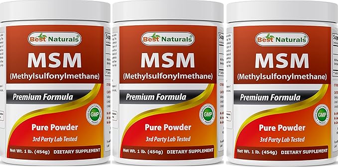 Best Naturals 100% Pure MSM Powder 1Lb (Pack of 3)