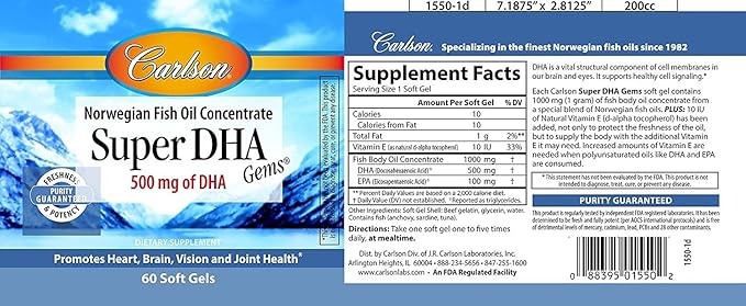 Carlson Labs - Super DHA 60 Gels