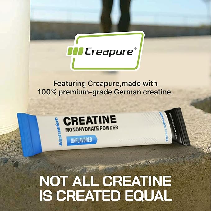 Creatine Monohydrate Powder – Creapure® German-Sourced Unflavoured 30 Stick Creatine Packs 5000mg Each | No Sugar No Fillers Gluten-Free