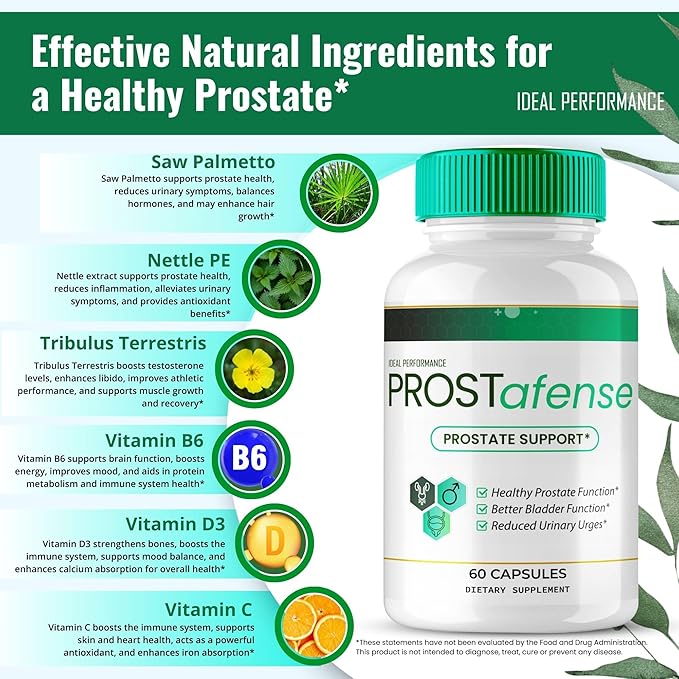 Prostafense Prostate Health Supplements for Men Capsules Official Prostafense All Natural Support Pills - Maximum Strength Premium Formula for Daily Wellness Prosta Fense Reviews (2 Pack)