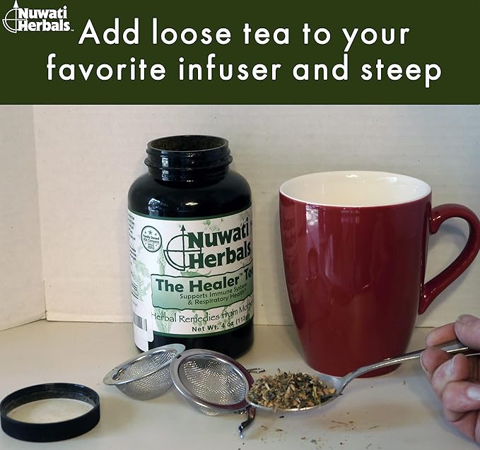 Nuwati Herbals - The Healer Tea – Supports Immune System and Respiratory Health – Herbal Tea for Women and Men Loose Leaf Tea 4 Ounces