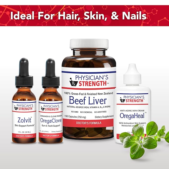 Physician's Strength Nail-EX - 1 fl oz - For Healthy Nails &amp Skin - Toenail &amp Fingernail Formula - 43 Servings