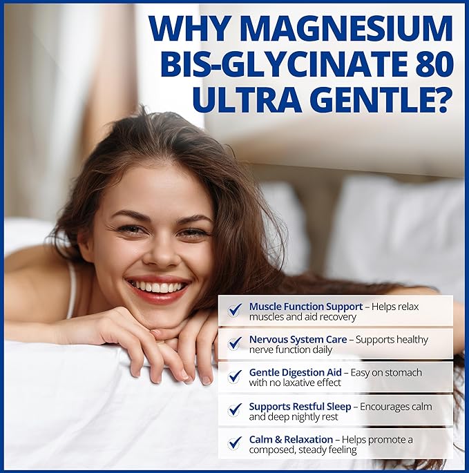 CanPrev Magnesium Biglycinate Chelated 80mg Ultra Gentle 120 V-Caps 120-Day Supply - Support Muscle Function Bone Strength &amp Relaxation Pure Magnesium Bisglycinate Formula Promote Comfort &amp