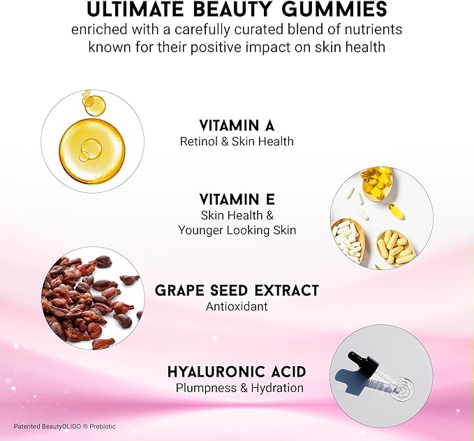 Joyce Giraud Ultimate Beauty Gummies 90-Day Supply Supports Skin Hydration &amp Healthy Skin Tone 270 Gummies
