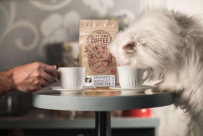 Kitty Town Coffee: Mooney's Midnight Espresso Blend Dark Roast Coffee From Brazil Guatemala &amp Papua New Guinea 2lb (32oz) Ground