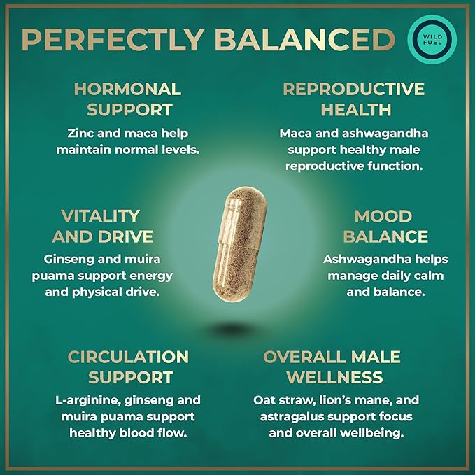 Fertility Supplements for Men Prenatal Vitamin - Maca Root Ashwagandha Zinc Plus Naturals - Conception for Him Men Fertility Vitamins and Male Fertility Support Supplements - 120 Caps for 2 Months