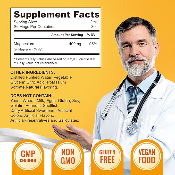 L-Arginine Drops Liquid &amp Liquid Magnesium Oxide 400mg
