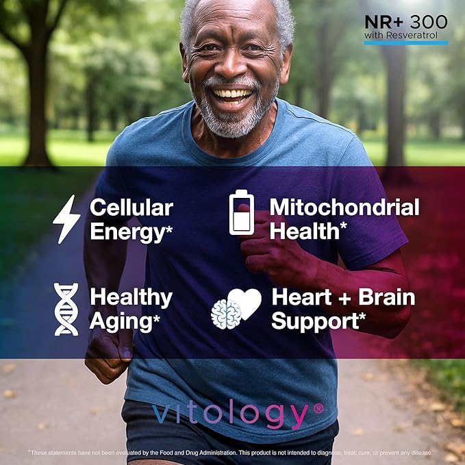 NR+ 300 | Nicotinamide Riboside 300mg with Resveratrol 50mg | Supports NAD+ Levels Cellular Energy &amp Healthy Aging | 60 Capsules
