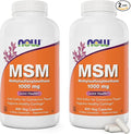 Now MSM 1000mg 400 Veg Capsules (Pack of 2) Methyl-Sulphonyl-Methane Made in USA Sulfur Supplement Non-GMO Vegan/Vegetarian Friendly