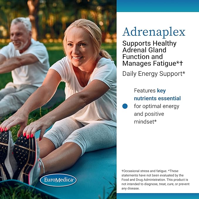 EuroMedica Adrenaplex - Adrenal Gland Function Supplement - Glandular Support Supplement with Vitamins C &amp B6 - Supports Healthy Adrenal Function - Keep Out of Reach of Children - 120 Capsules