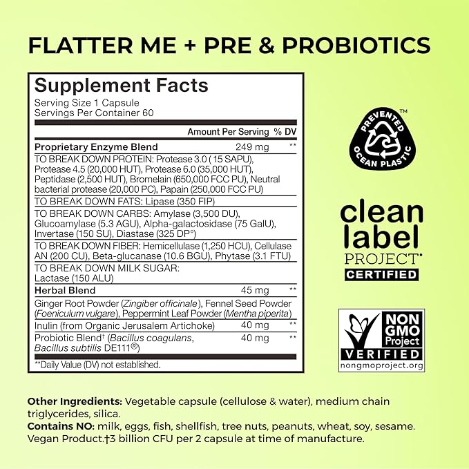 HUM Flatter Me Supplement for Daily Bloating - Parent SKU (3 Pack)