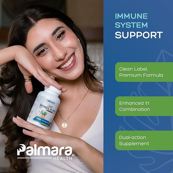 Palmara Health Premium Monolaurin 600mg with L-Lysine with Monolaurin Combo
