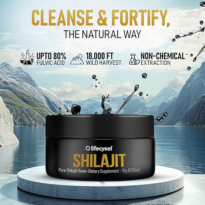 Lifecykel Pure Shilajit Resin – 15g | Wild-Harvested Mineral-Rich Shilajit Supplement for Strength | Third-Party Tested Premium Quality | Natural Flavouring