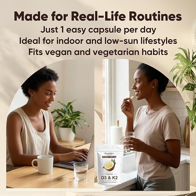 Naturals D3 K2 Essentials Vitamin D3 K2 Vitamin D3 K2 10000 IU+ K2 200 mcg MK-7 Coconut Oil Extra Strength Bone &amp Immune Support 180 Softgels
