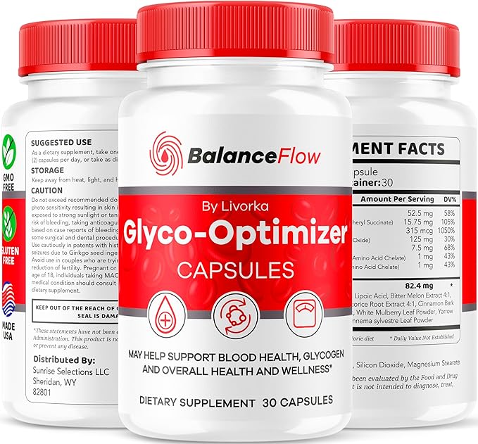 (2 Pack) Balance Flow Glyco Optimizer Balance Flow Balance Flow Glycol Optimizer Supplement BalanceFlow Support Capsules Balance Flow Blood Support Advanced Formula 60 Capsules for 2 Months
