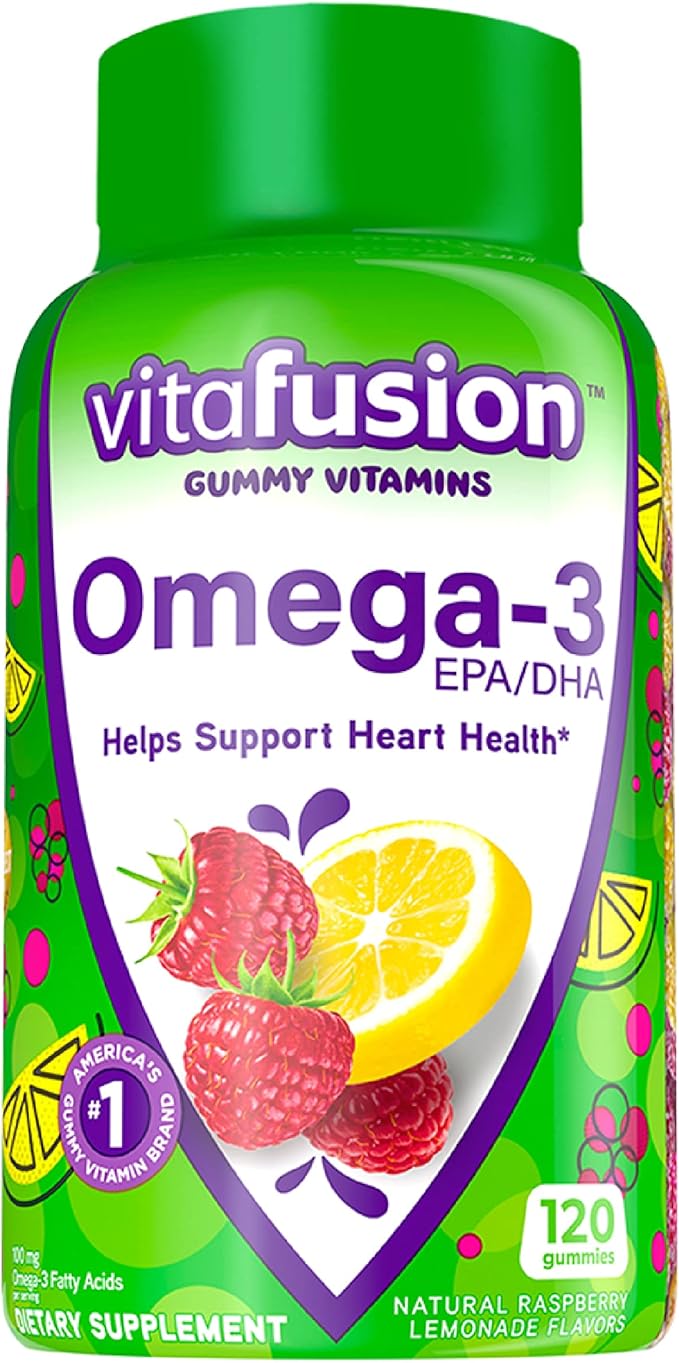 Vitafusion Extra Strength Biotin Gummy Vitamins Berry Flavored 5000 mcg Biotin Vitamins America’ &amp Omega-3 Gummy Vitamins Berry Lemonade Flavored Heart Health Vitamins(1)