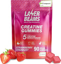 Creatine Monohydrate Gummies - 5g Creapure Creatine per Serving - Vegan - Boost Muscle Strength Endurance Recovery &amp Mental Focus - 90 Gummies Gluten-Free (Strawberry)