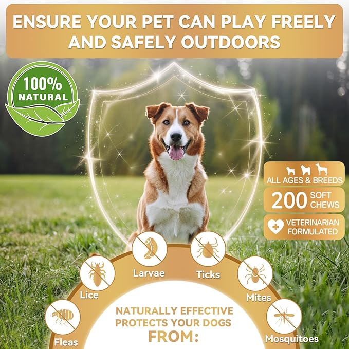 Flea and Tick Prevention for Dogs &amp L-Lysine Supplement for Cats Immune &amp Respiratory Support for Cats Natural Flea &amp Tick Defense for Dogs Multi-Pet Health Care Bundle