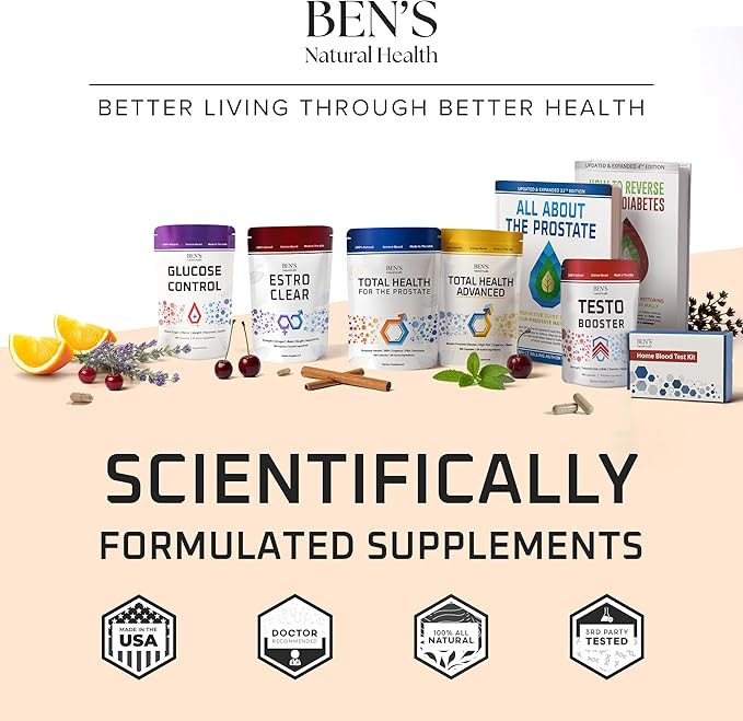 Ben's Natural Health Estro Clear Natural Estrogen Blocker Supplement with DIM Tiger Nut Astragalus Calcium D Glucarate 120 Capsules 3 Pack