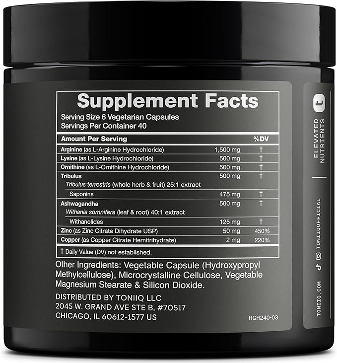 HGH Supplements for Men &amp Women (240 Count) 3550mg+ Support Muscle Growth &amp Healthy Levels of Human Growth Hormone for Men with High-Purity Arginine Ornithine Lysine Tribulus and Ashwaga