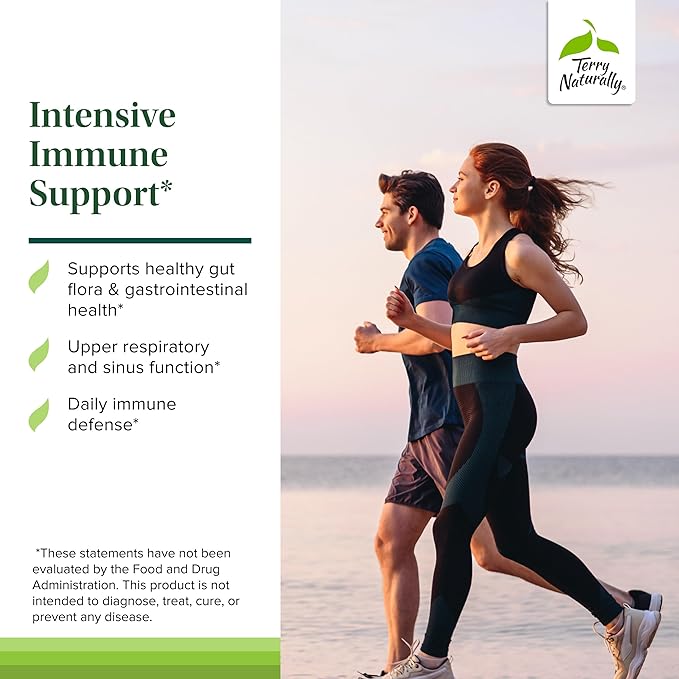 Terry Naturally Bacteril Extra Strength - Immune GI Health &amp Digestive Support Supplement - Gluten-Free &amp Dairy-Free - 30 Softgels (30 Servings)