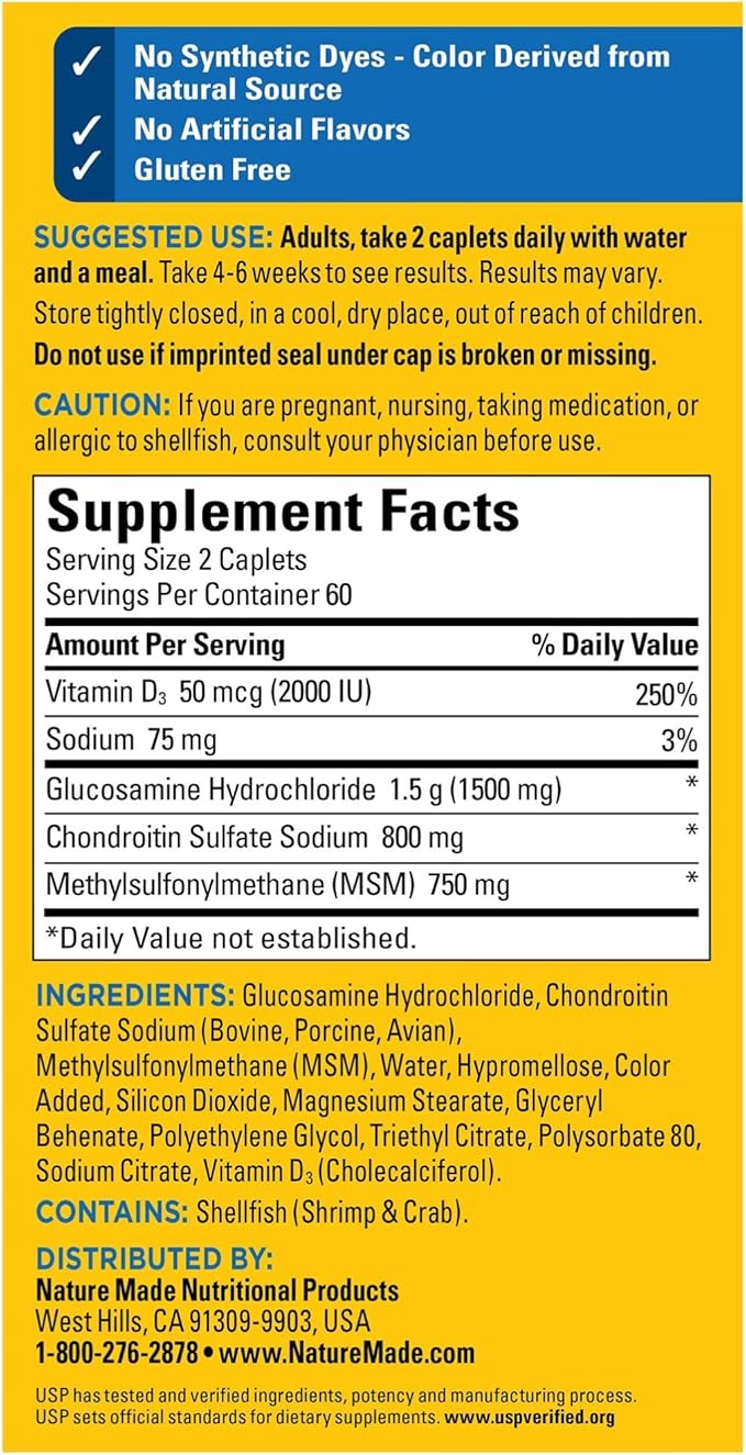 Nature Made TripleFlex Triple Strength Caplets with Vitamin D3 120 Count for Joint Support