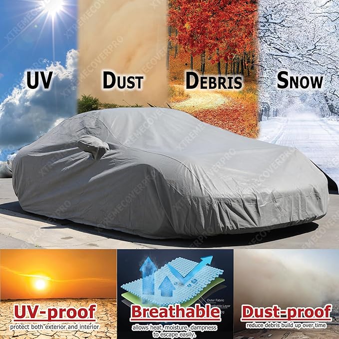 Car Cover Fits 2022 2023 2024 2025 Mercedes-Benz CLA250 CLA35 CLA45 XTREMECOVERPRO PRO Series Grey