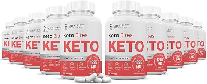 Justified Laboratories (10 Pack) Keto Bites ACV Pills 1275MG Formulated with Apple Cider Vinegar Keto Support Blend Alternative to Gummies 600 Capsules
