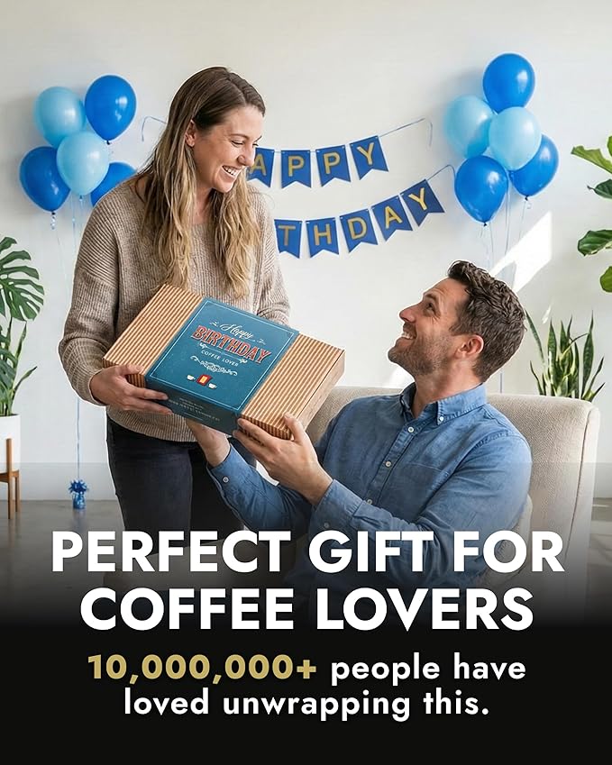 Gourmet Birthday Coffee Gift Set for Men &amp Women - 10 World's Finest Single Origin Specialty &amp Organic Coffees in Coffeebrewers | Sampler Box for Coffee Lover to Brew &amp Enjoy Anytime Anyw