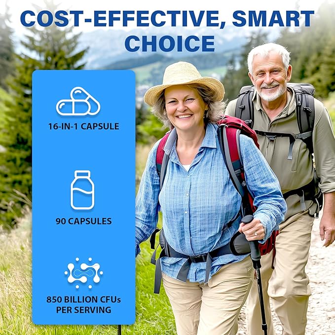 Probiotics for Men Advanced 50+ Mens Probiotic Comprehensive Gut &amp Energy Support with 850 Billion CFU 1800mg Prebiotics Fiber – Tailored Wellness mens probiotics for gut health over 50 90 Cap