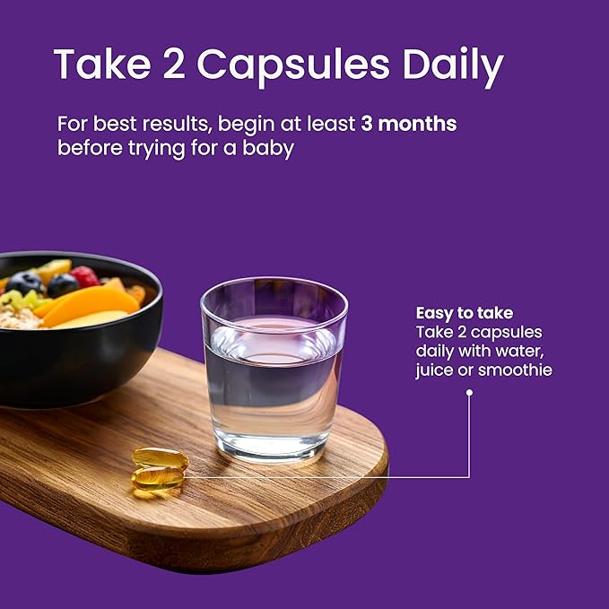 Proceive Conception Omega 3 Fish Oil Supplement for Men and Women High Strength 2000mg Omega 3 Fatty Acids with DHA and EPA Daily Fertility and Pre Conception Support 60 Softgel Capsules
