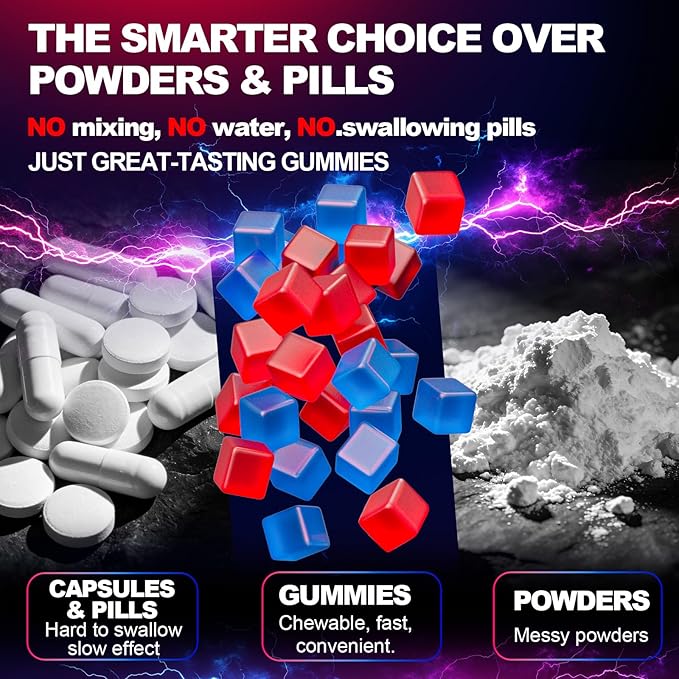 Creatine Monohydrate Gummies for Men &amp Women 8500MG Creatine Gummies Sugar Free Mixed Flavored with L-Taurine BCAA 2:1 B12 B6 for Boost Strength Focus &amp Endurance Vegan Non-GMO 120pcs