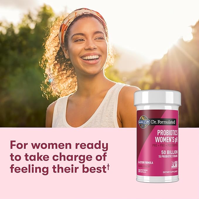 Garden of Life Dr Formulated Once Daily 3-in-1 Complete PrebioticsPostbiotics&ampProbiotics for WomenPRE+PRO+POSTBIOTIC Supplement for Women’s DigestiveImmune&amp Vaginal Health 30 Count (Pack o