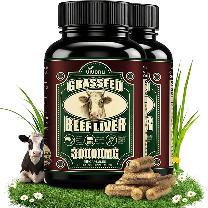 VivoNu Beef Organ Supplement for Women - Beef Liver Kidney Pasture Raised in New Zealand - No Fillers or Flow Agents (360 Capsules)