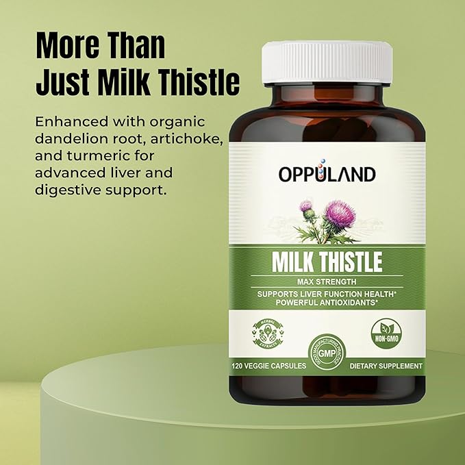 Milk Thistle Capsules - 250mg Herbal Liver Detox Supplement with Dandelion Root Turmeric Root &amp Artichoke Extract - Advanced Milk Thistle Complex for Liver Health &amp Defense - 240 Day Supply