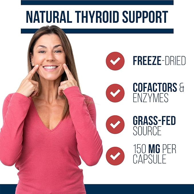 Dr. Westin Childs - Thyroid+ Raw Grass-Fed Desiccated Bovine Thyroid Support for Women &amp Men with Hypothyroid Hashimoto's Energy &amp Metabolism Supplement - L-Tyrosine Selenium Iodine &amp