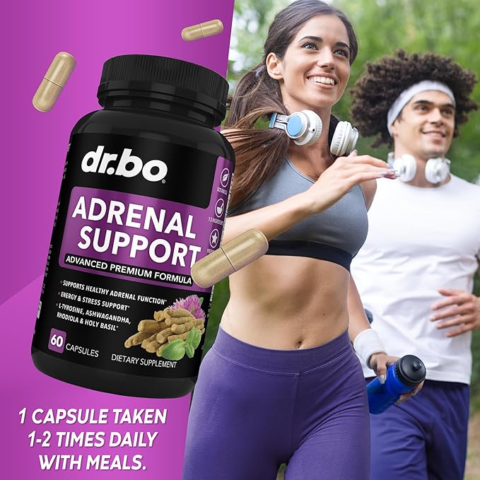 Adrenal Support &amp Organic Superfood Greens &amp Fruit Supplements - Daily Energy Super Food Fruits and Veggies Supplement Tablets Plus Vegetable Foods