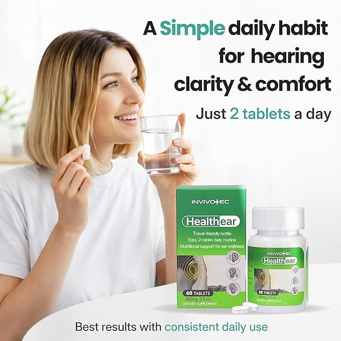 Hearing Support Supplement for Clarity &amp Ear Wellness | Daily Auditory Support with Magnesium B6 &amp Patented Botanical Complex | 60 Tablets