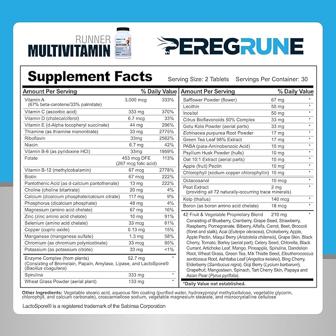 Runner Multivitamin | Engineered Vitamin with Antioxidants and Complete B Complex to Support Endurance &amp Energy | Probiotics Whole Foods | Certified Running Supplements