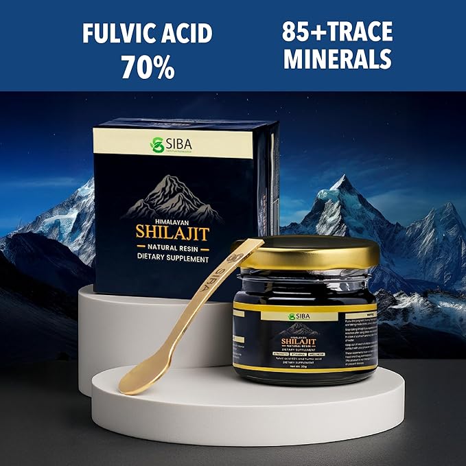 Siba Pure Himalayan Shilajit Resin for Men &amp Women - Triple Purified with 85+ Trace Minerals &amp 70% Fulvic Acid for Daily Use - Pure Shilajit for Natural Energy Stamina &amp Nutrient Absorpti