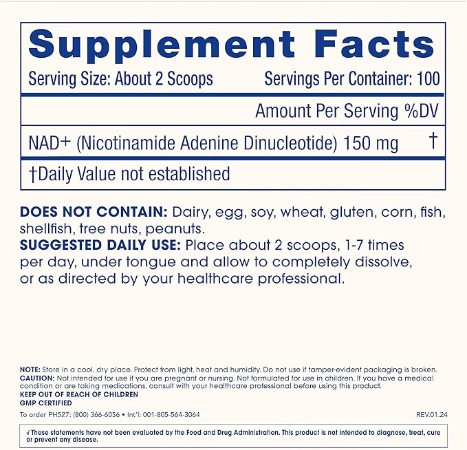 ProHealth NAD+ Pro (15 Grams) - NAD+ Boosting Formula - Pure Nicotinamide Adenine Dinucleotide Bioavailable Powder Longevity