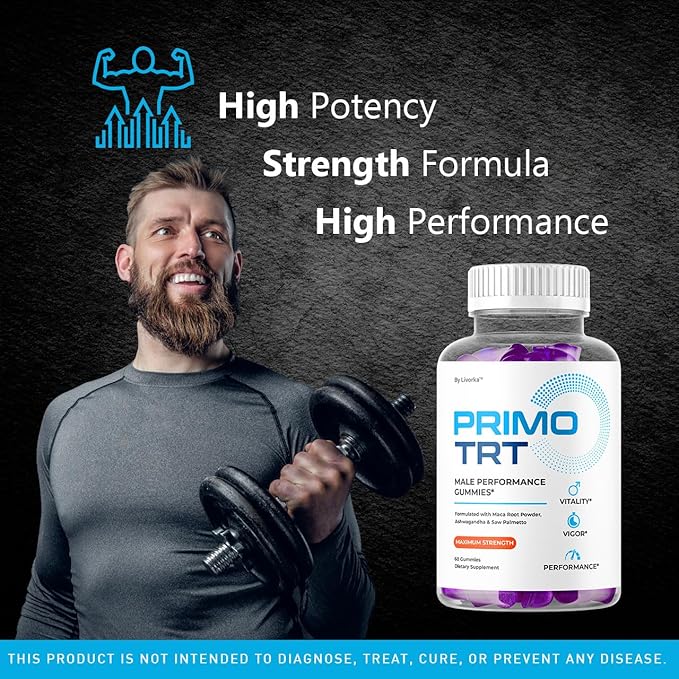 (3 Pack) Primo TRT Gummies - Official for Men Advanced Natural Formula PrimoTRT Male Gummies for Maximum Performance &amp Support for Overall Wellness Reviews Primos TRT Gummys for 3 Months