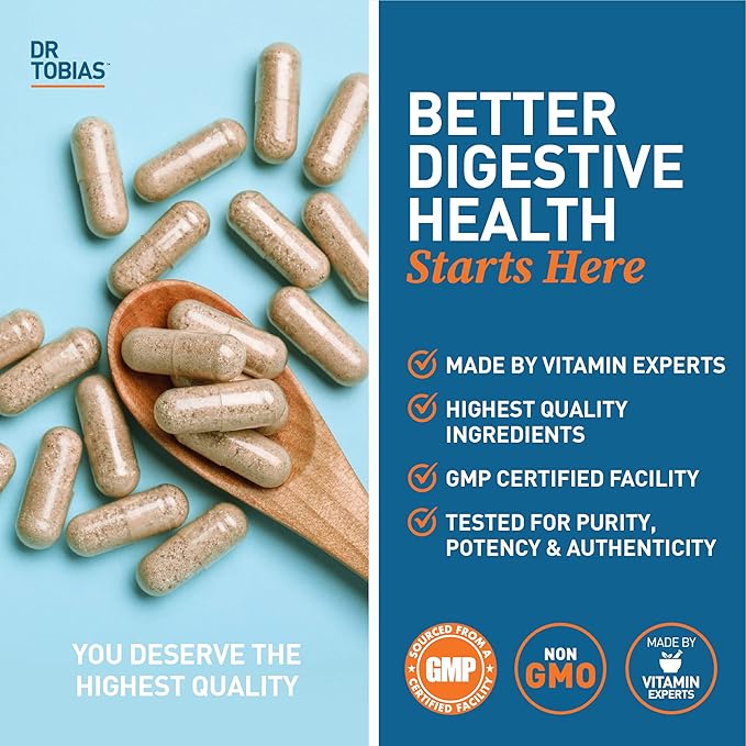 Dr. Tobias Deep Immune Probiotics &amp Prebiotics and Psyllium Daily Supports Digestive Health Gut Immune Function Daily Fiber Supplement in Support of Colon Health with 4.4. Billion CFU