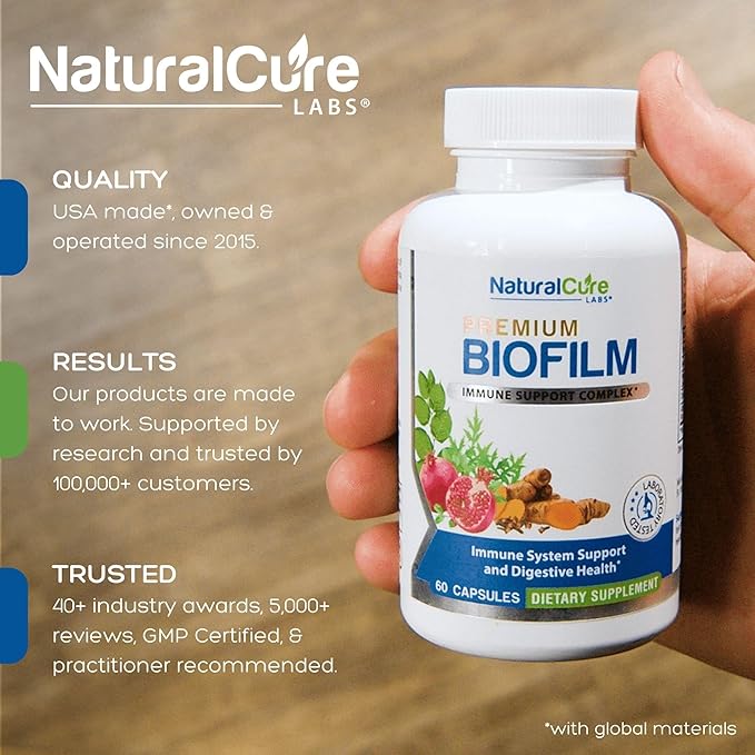 Natural Cure Labs Biofilm Complex – Premium Botanicals &amp Herbs | Digestive &amp Immune Wellness Support | Vegan Non-GMO Gluten-Free | Supports Gut Balance &amp Probiotic Activity
