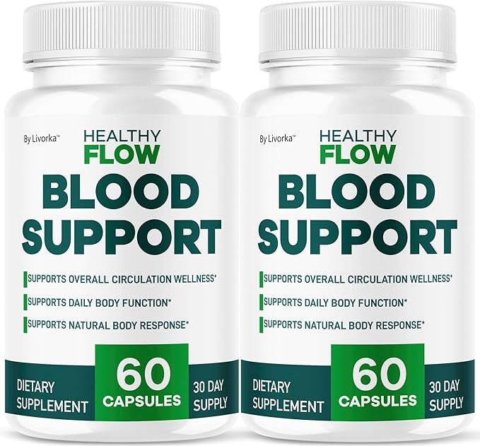(2 Pack) Healthy Flow Blood Support - HealthyFlow Support Supplement Capsules Daily Premium Advanced Formula Pills - Maximum Strength Vitamins for Overall Health &amp Wellness 120 Capsules for 2 Mo
