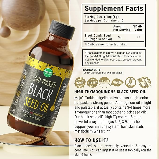 Maju Superfoods Black Seed Oil Capsules and Liquid Bundle