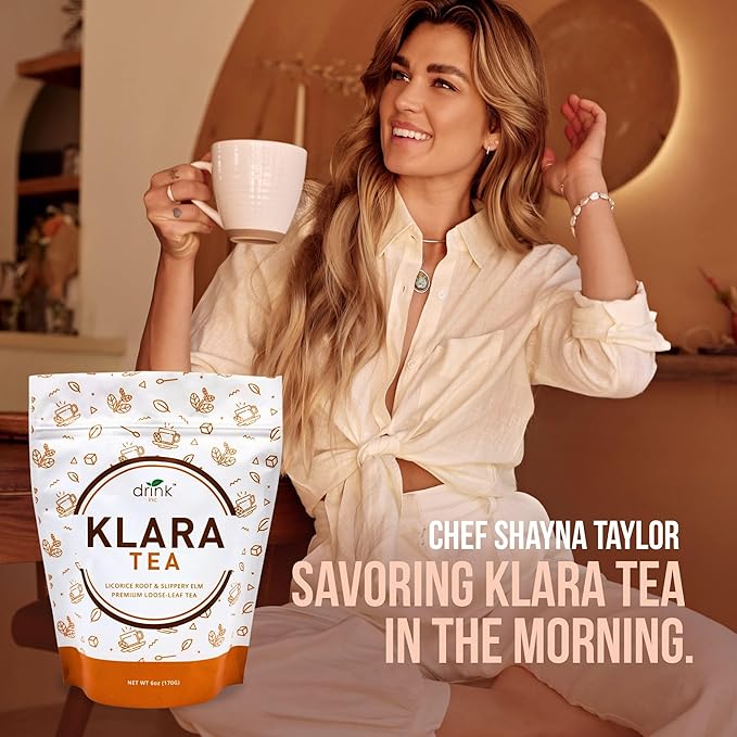 Drink Inc Klara Tea | Licorice Root &amp Slippery Elm | Premium Loose Leaf Tea | 6oz | 55 Servings